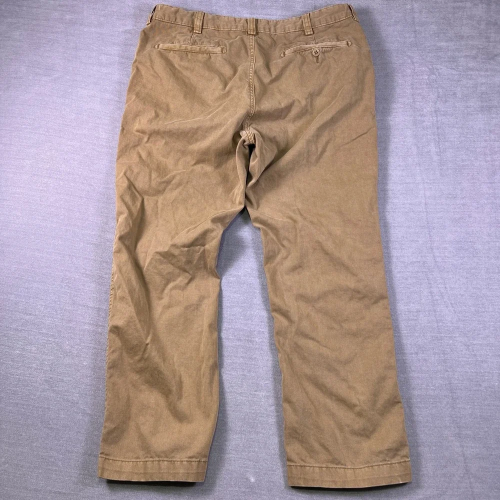 Cremieux Chino Straight Mid Rise Khaki Pants Mens 36x29 Brown Cotton